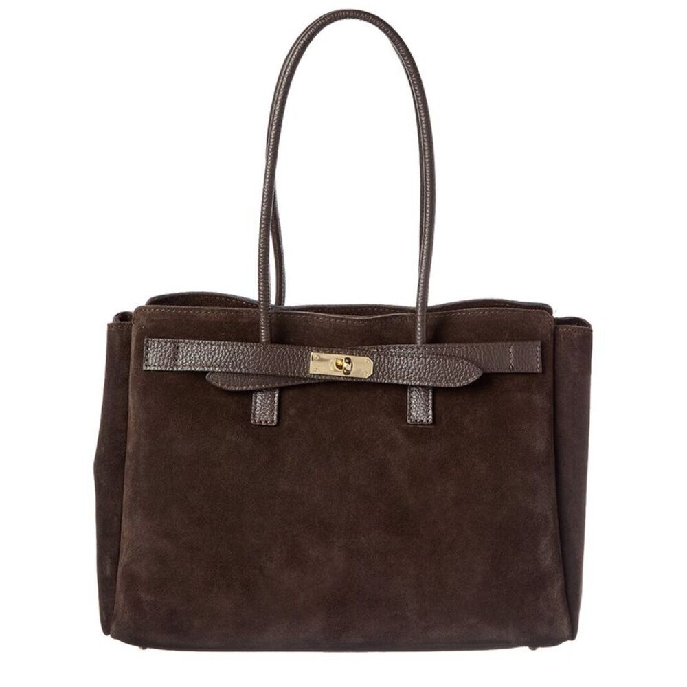 Isabella Rossetti Aurelia Suede Handbag, Brown